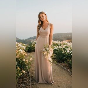 Show Me Your MuMu Jenn Maxi Dress - Soft Beige Chiffon - M